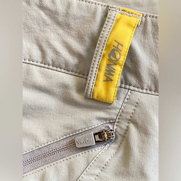 HONMA golf Pants in light grey and yellow. Super Lightweight. Women's M. skinny. - Picture 5 of 10